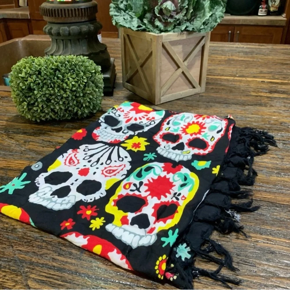 Mr Buho Sarong Vibrant Swim Cover Wrap Skirt Skull Design - Picture 1 of 12
